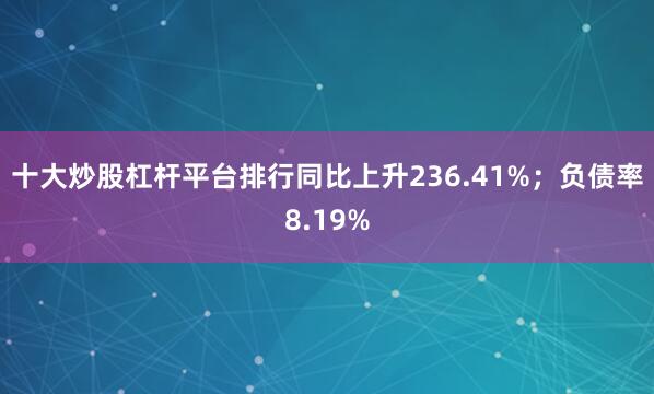 十大炒股杠杆平台排行同比上升236.41%；负债率8.19%